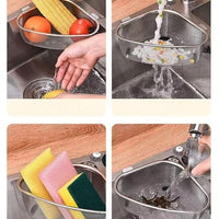 Kitchen Sink Drain Basket Triangle Shape Stainless Steel
